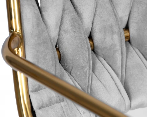 Набор 2 шт Стул барный DOBRIN MILLER GOLD (cветло-серый велюр (135-37))