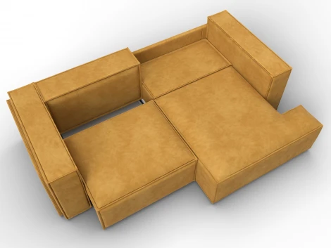 Диван угловой Лига-061 угол правый (ДСП,Брус,Фанера,Велюр/Желтый) Лига Диванов 131144