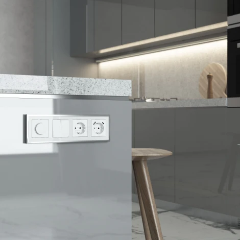 Рамка на 4 поста Baguette (белый/серебро) Werkel W0042850 (a062782)