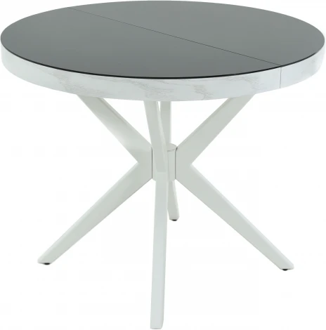 Стол Аврора Оскар D950 Glass, Белый, Стекло Чёрное