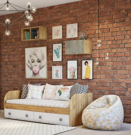 Шкаф БТС навесной Тренд АН-03, крафт/бетон