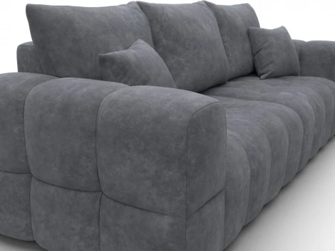 Диван прямой Лига-110 НПБ (ДВП,ДСП,ЛДСП,Брус,Фанера,Велюр/Темно-серый) Лига Диванов 136505