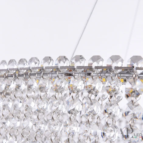 Подвесная люстра светодиодная APL LED Sicilia SH02.73.2D.A.Ni.4000 (220V, хрусталь, на тросе)