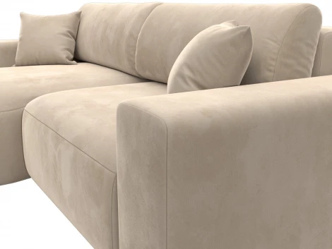 Диван угловой Лига-036 НПБ Классик левый угол (Бежевый/Велюр) Лига Диванов арт.121373L