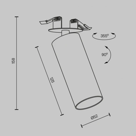 Встраиваемый светильник светодиодный Maytoni Focus LED C053CL-L12W4K-W-B (220V, круглые)