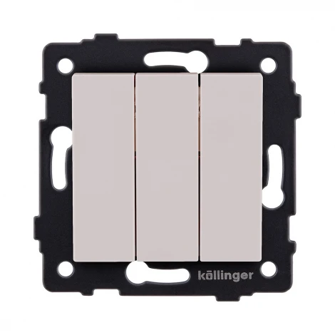Выключатель 3-клавишный 10А/250В кашемир матовый Kollinger REA-S-012CM для Aspekt, Eleganz, Reflex