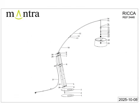 Торшер Mantra Ruti Ricca 9446+9448