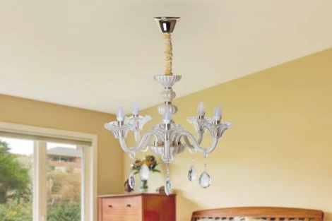 Подвесная люстра Citilux Ирида CL351180 (220V, хрусталь, на цепи, подсвечник, свеча)