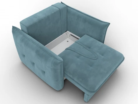 Кресло Лига-100 НПБ (ДСП,Фанера,Велюр/Бирюзовый) Лига Диванов 136994