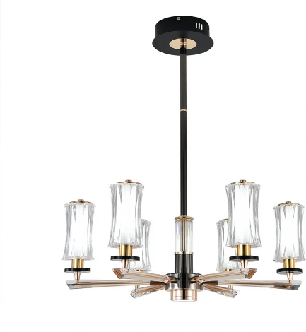 Потолочная люстра на штанге (13038/6R Black) Indigo Grandioso V000185L (регулировка яркости, LED, 220V, пульт управления)