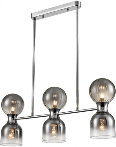 Потолочная люстра на штанге Lumion Tauna 8114/6 хром/дымчатый, металл/стекло G9 3*30W + E14 3*40W 220V