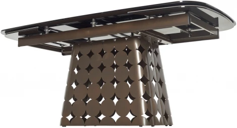 Стол M-City MAGNUS 180 TL-102 Бежевый мрамор, испанская керамика / Шоколадное золото каркас