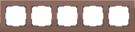 Рамка на 5 постов (коричневый алюминий) W0051714 (a050958)