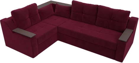 Диван угловой Кронос левый угол (Бордовый/Микровельвет) Лига Диванов арт.114615L