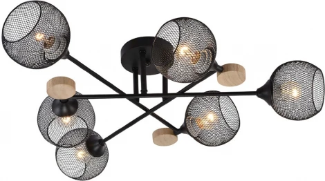 Потолочная люстра на штанге Seven Fires Bazill SF3384/6C-BK-WD
