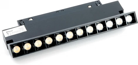 Трековый светодиодный светильник Downlight низковольтный 12W 48V черный Feron MGN301 51015