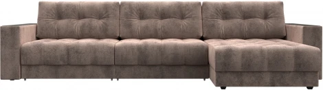 Диван угловой с декором Лига-049 НПБ Лонг Лига Диванов (Велюр) арт.128310