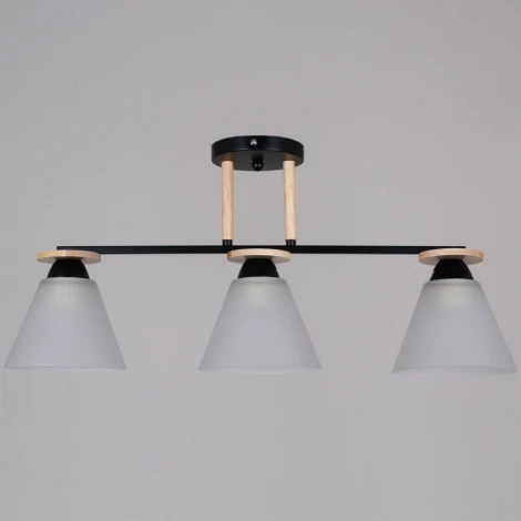 Потолочная люстра на штанге Reluce 11630-0.3-03 BK+WOOD (220V)
