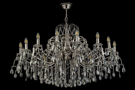 Подвесная люстра Dio D'Arte Alessandria Nickel E 1.1.L.16.601 N (220V, хрусталь, подвески, на цепи, подсвечник, свеча)