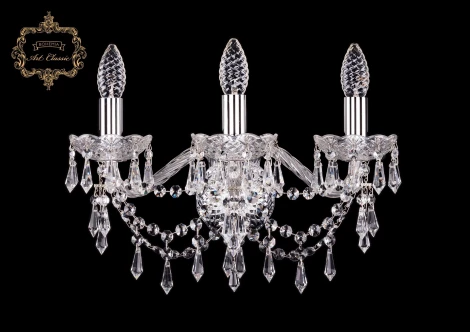 Бра Art Classic 10.23 10.23.3.165.Cr.Dr (220V, хрусталь, подвески, подсвечник, свеча)