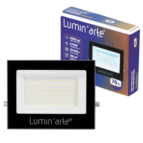 Светодиодный прожектор 70Вт 5700К IP65 5600лм серый корпус Lumin'arte LFL-70W/06