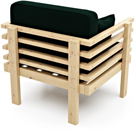 Кресло Arsko Стоун сосна зеленый велюр