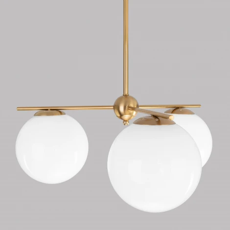 Потолочная люстра на штанге Eurosvet Marbella 60147/3 латунь (220V, шар)