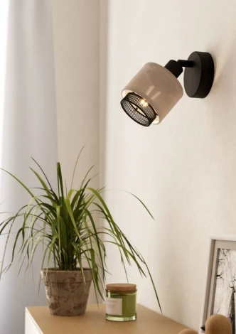 Спот Eglo Rosley 43656 1x40W(E14), сталь, черный, текстиль, натуральный