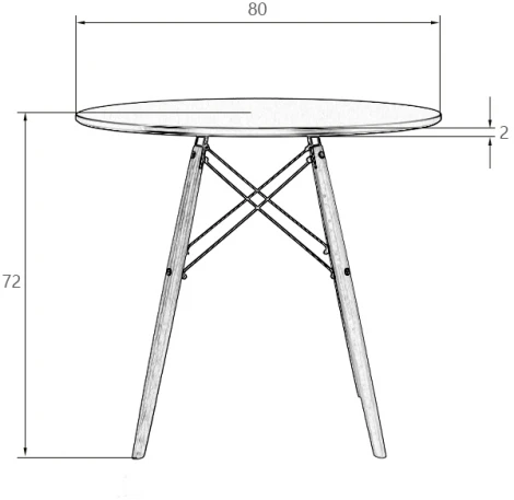 Стол обеденный DOBRIN CHELSEA`80 BLACK (столешница черная, основание черное) 108_BlackBase-TD-LMZL BLACK, цвет столешницы черный, основания черный