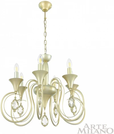 Подвесная люстра Arte Milano AM349920 349920/6 CG (220V, подвески, на цепи, подсвечник, свеча)