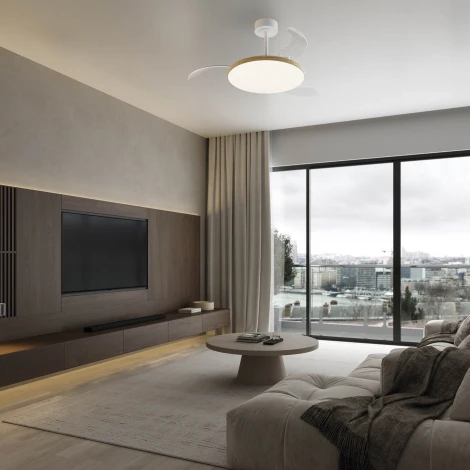 Потолочная светодиодная люстра с вентилятором и пультом Mantra Slim Fan 9007