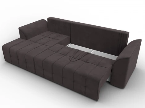 Диван угловой Лига-113 угол левый (ДСП,Велюр/Коричневый) Лига Диванов 136725L