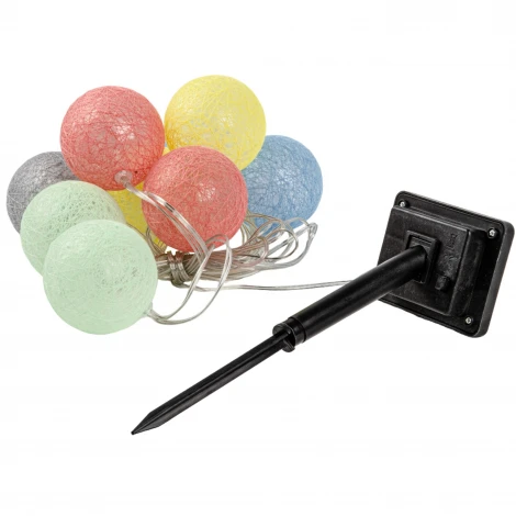 Садовая гирлянда на солнечной батарее «Клубки». 10 светодиодов, 1*АА Ni-Mh аккумулятор в/к. IP44 Uniel USL-S-139/PM2000 COTTON BALLS