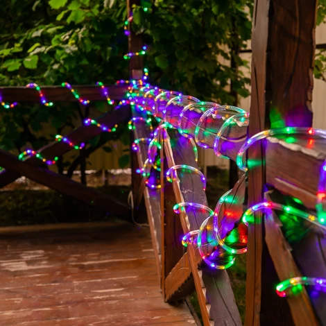 Гирлянда светодиодная Дюралайт, 15м, коннектор в/к, разноцветный свет Uniel ULD-D50 15M/С08 IP44 MULTI