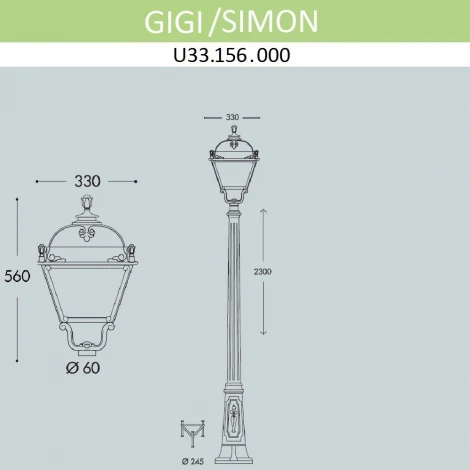 Наземный фонарь Fumagalli Simon U33.156.000.AXH27 (220V, IP55)