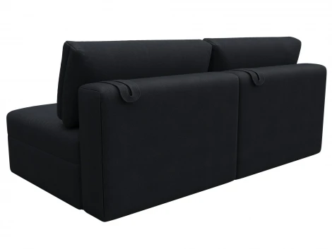 Диван прямой модульный Лига-060 НПБ (ЛДСП,Брус,Фанера/Пластик/Замша/Темно-серый) Лига Диванов 129464