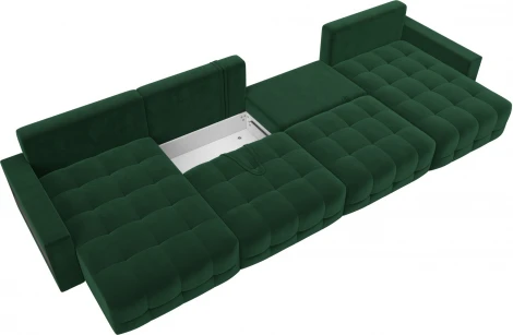 Диван п-образный с полками Лига-053 НПБ Лонг Лига Диванов (Велюр) арт.128983
