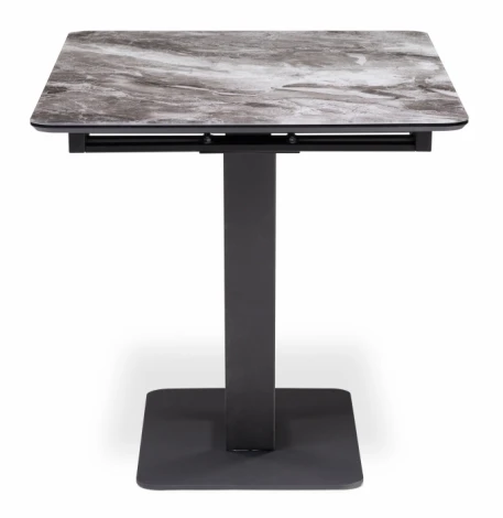 Стол на тумбе Woodville Бугун мрамор серый / черный 500005