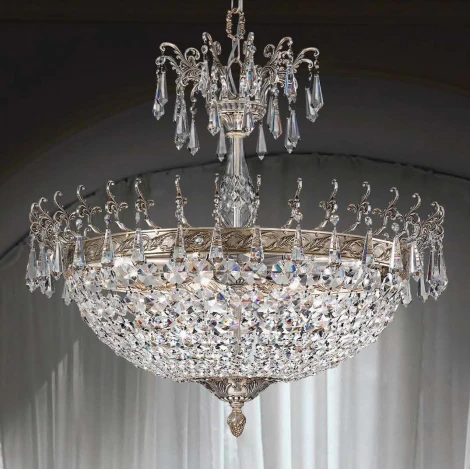 Подвесная люстра Nervilamp 885 885/12S (220V, хрусталь, на цепи)