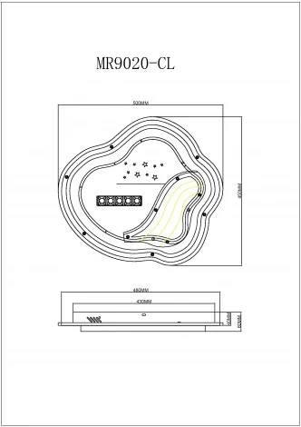 Потолочный светодиодный светильник MyFar Cloud MR9020-CL (регулировка яркости, 220V, пульт управления)