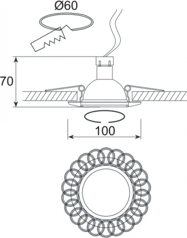 Встраиваемый точечный светильник Donolux N1555 N1555-Old Silver (220V, круглые)