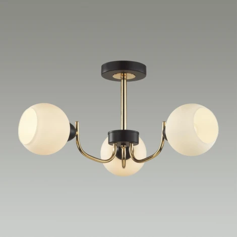 Потолочная люстра на штанге в форме шара Lumion Bliss 5642/3C чёрный, золотой E27 3*60W 220V (шар)
