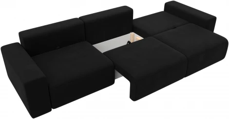 Диван прямой Лига-036 НПБ Классик Лонг (Черный/Микровельвет) Лига Диванов арт.121314