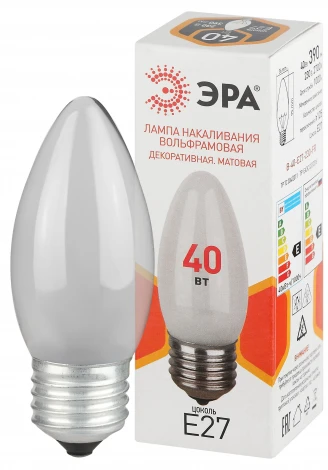 Лампочка накаливания E27 40W ЭРА B-40-E27-230-FR