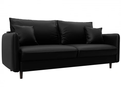 Диван прямой Лига-064 НПБ (ДСП/Дерево/Экокожа/Черный) Лига Диванов 129929