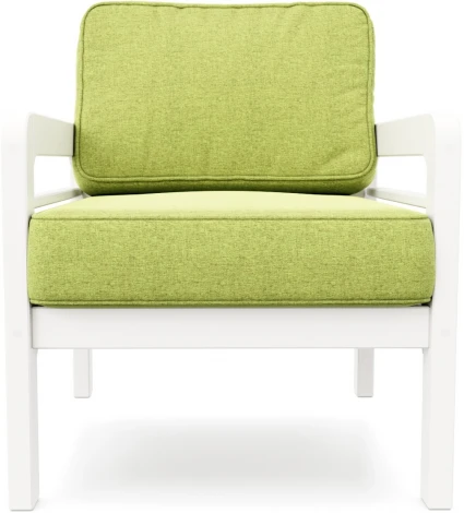 Кресло Arsko Бергер беленый дуб рогожка зеленая