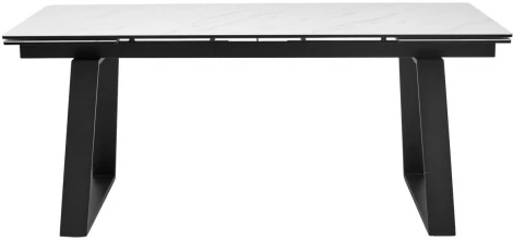 Стол VASTO 180 MARBLES KL-99 Белый мрамор матовый, итальянская керамика/ черный каркас М-City