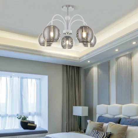 Потолочная люстра на штанге Arte Milano Napoli 320719/5 CR+WH (220V, шар)