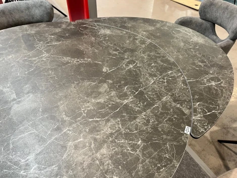 Стол M-City AKSEL 130 цвет Mona Lisa Cерый мрамор, керамика, / Темно-серый каркас