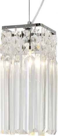 Подвесной светильник Escada Chamarel 2129/1S 1x60Вт E14, металл/хрусталь, хром (220V, на тросе)